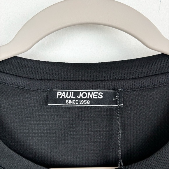 NWT Paul Jones Men's Black Mesh Dashiki Athletic Shirt Sz L - Picture 5 of 7